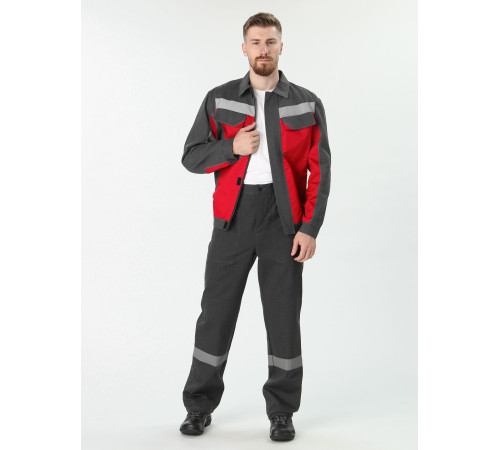 Костюм Вираж-1 IMP (тк.Смесовая,260) брюки, т.серый/красный Костюм Вираж-1 IMP (тк.Смесовая,260) брюки, т.серый/красный
