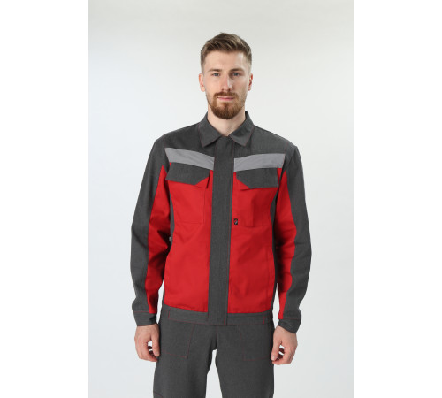 Костюм Вираж-1 IMP (тк.Смесовая,260) брюки, т.серый/красный Костюм Вираж-1 IMP (тк.Смесовая,260) брюки, т.серый/красный