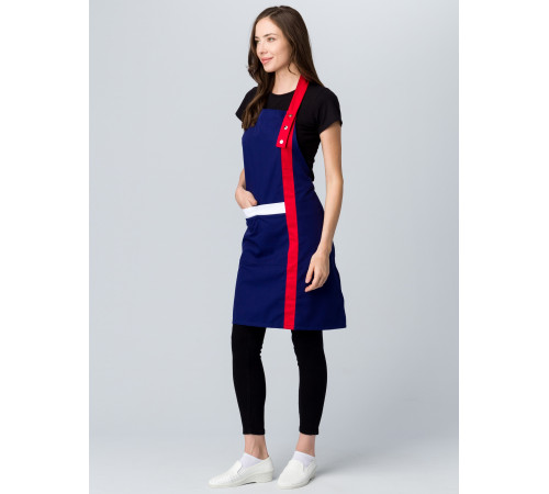Фартук с грудкой универсальный Ниагара (тк.Форвард,210), т.синий/красный (026)