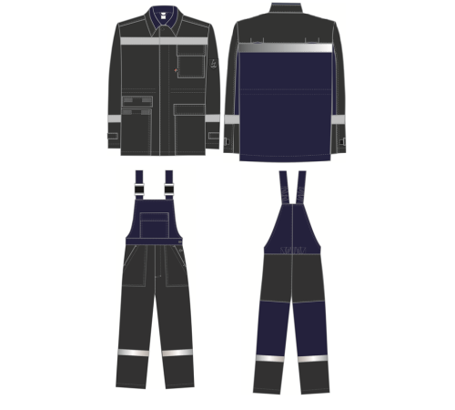 Костюм антистатический Эксперт-Ойл НМВО (тк.Смесовая,255/Оксфорд) п/к, т.синий/черный