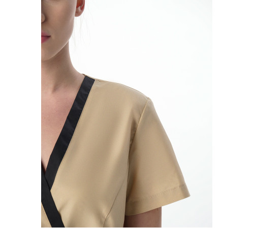 Костюм женский Симпл-001 (тк.Смесовая,120) MedLine, черный/бежевый