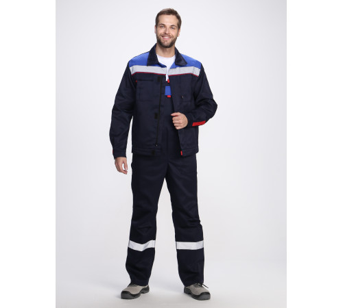 Костюм Фаворит-2 СОП усиленный IMP (тк.Смесовая,210) п/к, т.синий/васильковый/красный
