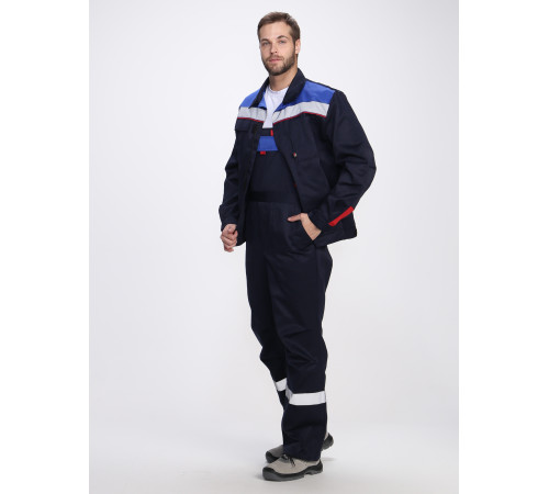 Костюм Фаворит-2 СОП усиленный IMP (тк.Смесовая,210) п/к, т.синий/васильковый/красный