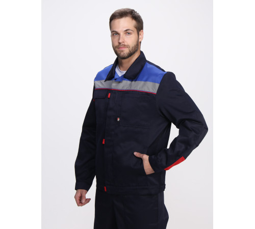 Костюм Фаворит-2 СОП усиленный IMP (тк.Смесовая,210) п/к, т.синий/васильковый/красный