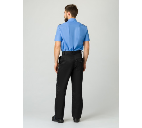 Рубашка охранника с коротким рукавом мужская, ярко-голубой