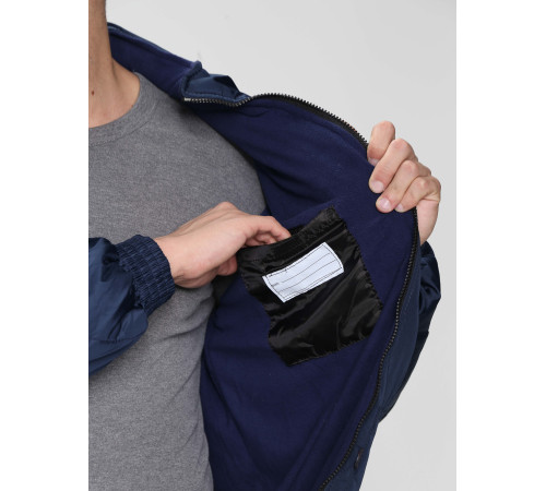 Куртка демисезонная Бомбер-Люкс (тк.Дюспо), т.синий