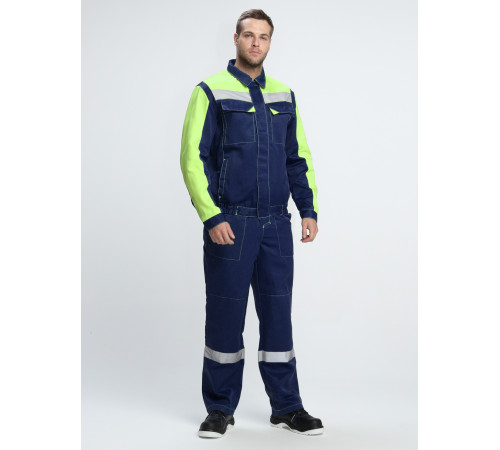 Костюм Сфера NEW (тк.Смесовая,210) п/к, т.синий/лимонный