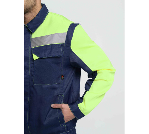 Костюм Сфера NEW (тк.Смесовая,210) п/к, т.синий/лимонный