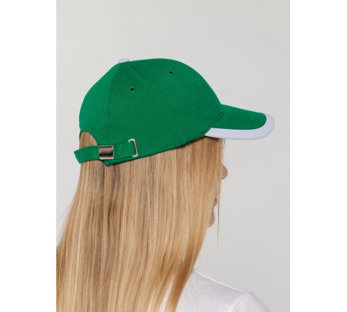 Бейсболка Honor, зеленая с белым кантом