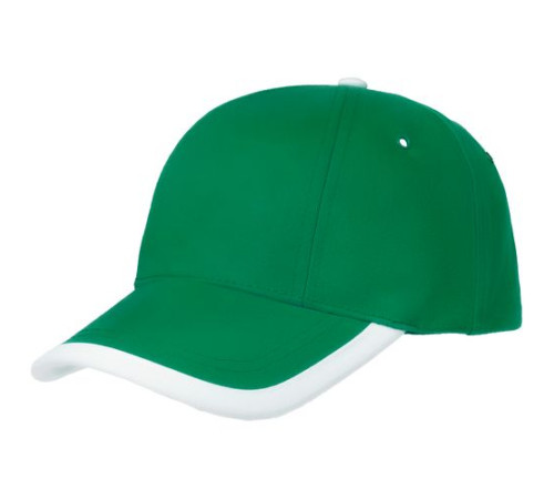 Бейсболка Honor, зеленая с белым кантом