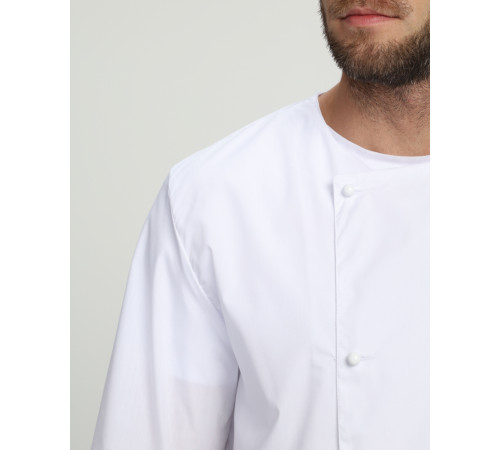 Костюм повара Шеф-2 (тк.ТиСи), белый/черный/принт-клетка