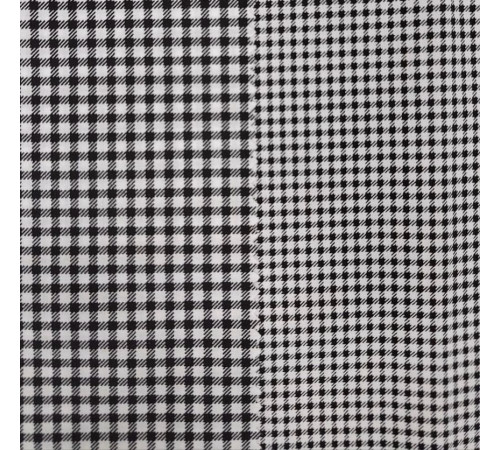 Костюм повара Шеф-2 (тк.ТиСи), белый/черный/принт-клетка