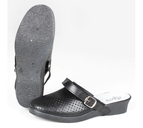 Сабо женские нат. кожа Эмануэла ПВХ ALMI (арт. 6802-00101) черные