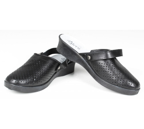 Сабо женские нат. кожа Эмануэла ПВХ ALMI (арт. 6802-00101) черные