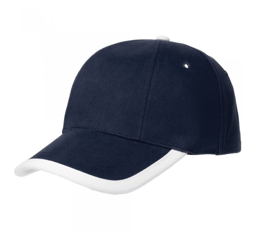 Бейсболка Honor, темно-синяя с белым кантом