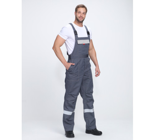 Костюм Фаворит-2 Премиум СОП (тк.Смесовая,240) п/к, т.серый/серый/красный