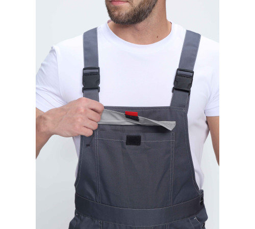 Костюм Фаворит-2 Премиум СОП (тк.Смесовая,240) п/к, т.серый/серый/красный