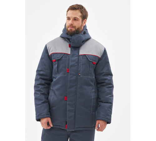 Костюм зимний Фаворит-2 Премиум IMP (тк.Смесовая,240) п/к, т.серый/св.серый/красный