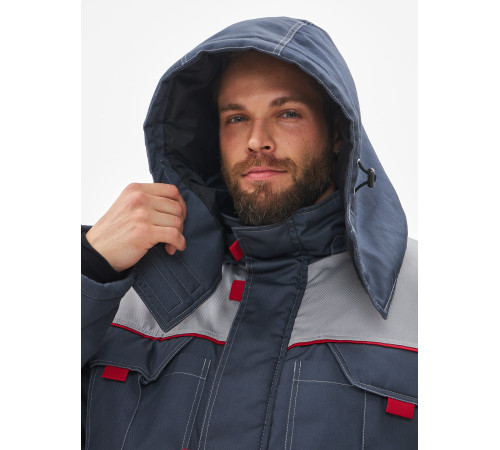 Костюм зимний Фаворит-2 Премиум IMP (тк.Смесовая,240) п/к, т.серый/св.серый/красный