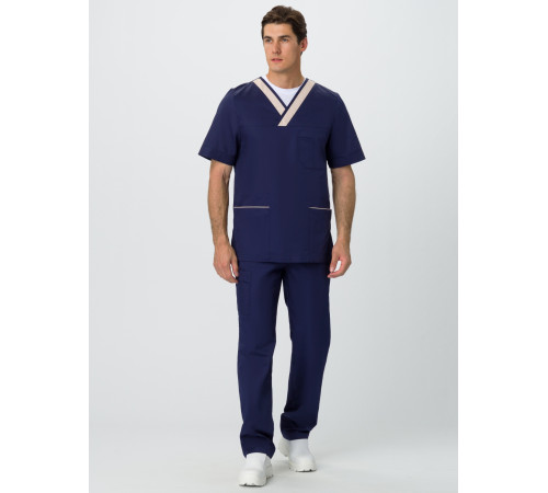 Костюм мужской Симпл-001 (тк.Смесовая,120) MedLine, т.синий/бежевый Костюм мужской Симпл-001 (тк.Смесовая,120) MedLine, т.синий/бежевый