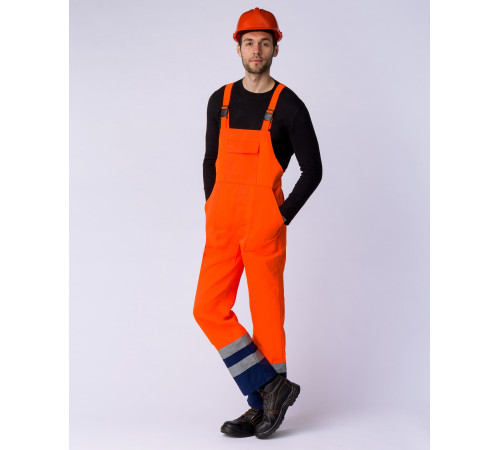 Костюм Дорожник с укороченной курткой (тк.Смесовая,210) п/к, оранжевый/т.синий