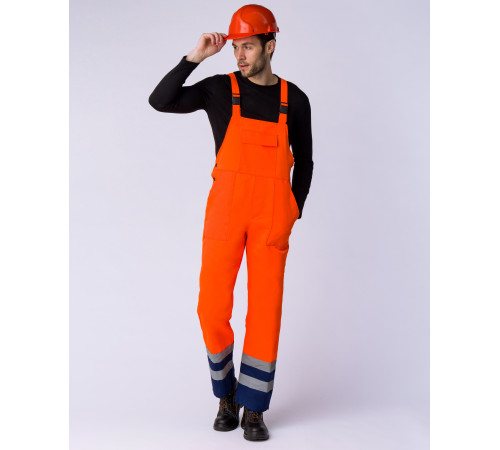 Костюм Дорожник с укороченной курткой (тк.Смесовая,210) п/к, оранжевый/т.синий