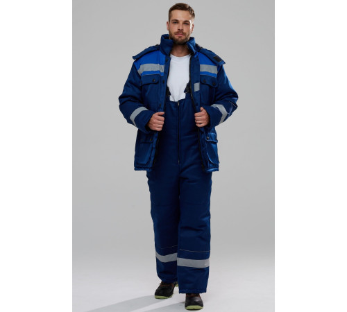 Костюм зимний Буря (тк.Смесовая,210) п/к, т.синий/васильковый