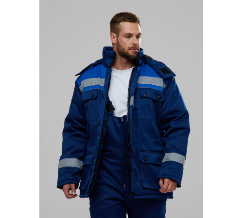 Костюм зимний Буря (тк.Смесовая,210) п/к, т.синий/васильковый