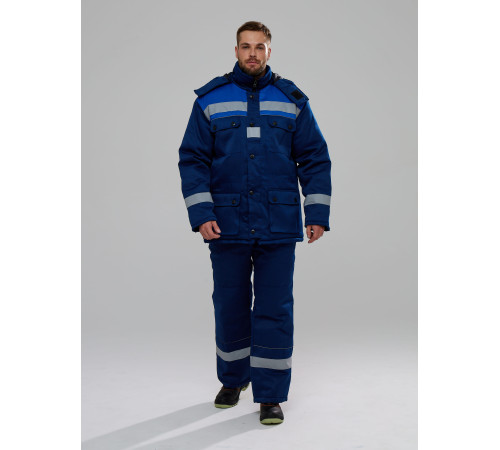 Костюм зимний Буря (тк.Смесовая,210) п/к, т.синий/васильковый
