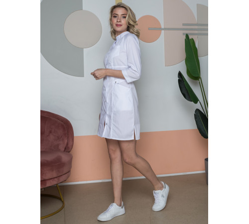 Халат женский Симпл-001 (тк.Смесовая,120) MedLine, белый