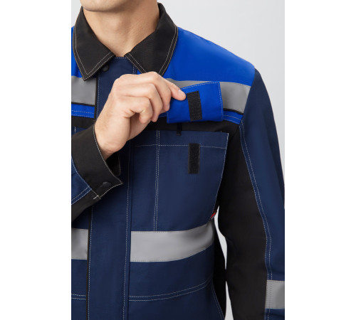 Костюм Виват-1 Премиум (тк.Смесовая,240) брюки, т.синий/черный/васильковый