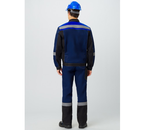 Костюм Виват-1 Премиум (тк.Смесовая,240) брюки, т.синий/черный/васильковый