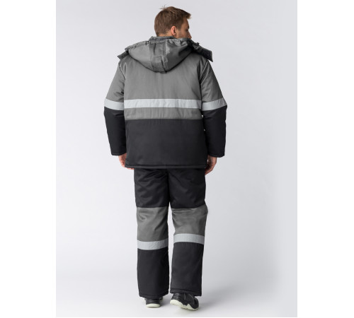 Костюм зимний Профи-Норд (тк.Смесовая,250) п/к, черный/серый