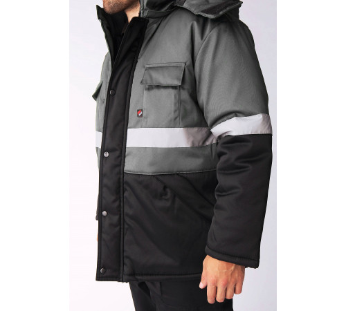 Костюм зимний Профи-Норд (тк.Смесовая,250) п/к, черный/серый