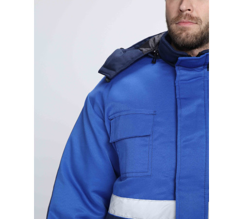 Костюм зимний Темп (тк.Смесовая,210) п/к, т.синий/васильковый