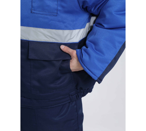 Костюм зимний Темп (тк.Смесовая,210) п/к, т.синий/васильковый