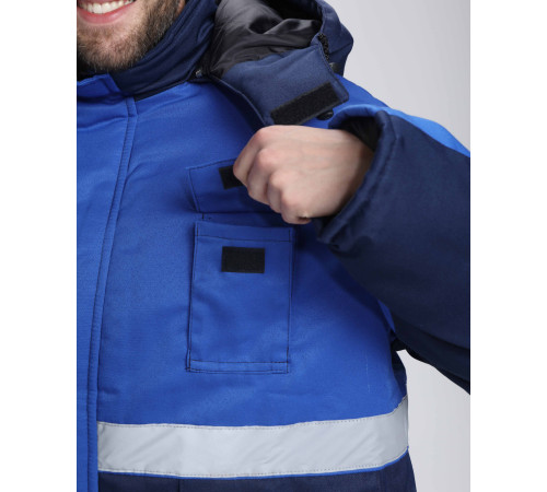 Костюм зимний Темп (тк.Смесовая,210) п/к, т.синий/васильковый