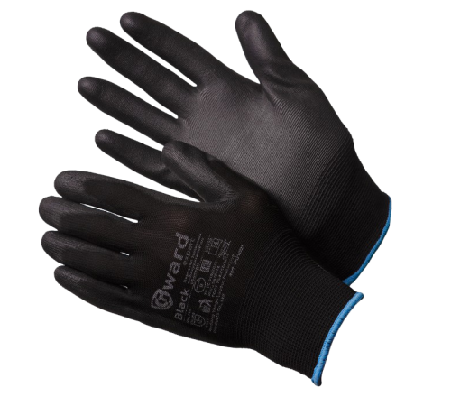 Перчатки Gward нейлоновые с полиуретановым покрытием, черный, PU1001