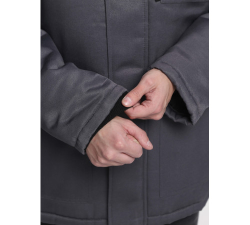 Куртка зимняя Бригада NEW (тк.Смесовая,210), т.серый/красный