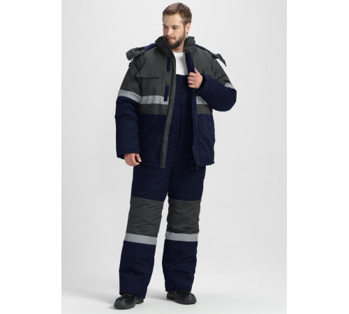 Костюм зимний Профи-Норд IMP (тк.Смесовая,240) п/к, т.синий/серый